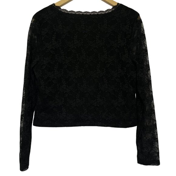 Madden NYC Lace Whimsigoth Crop Top Womens Size XXL Black Fairy Grunge Witchy - Picture 5 of 8